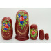 Matryoshka nesting doll brown with different flowers